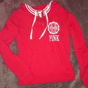 PINK half-zip hoodie